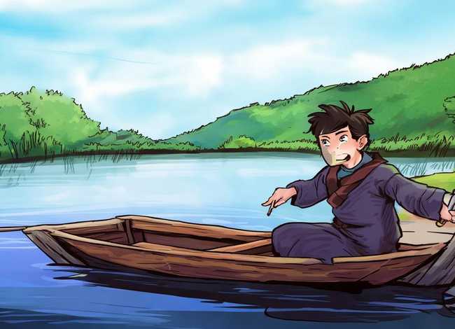刻舟求剑的故事绘本，刻舟求剑绘画故事绘本