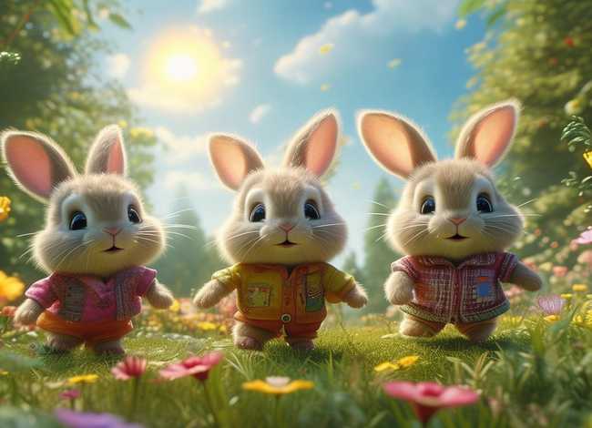 儿童故事三只小兔的故事 儿歌三只小兔的故事视频