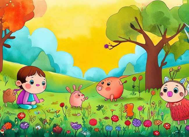 儿童动物故事画、幼儿动物故事简笔画