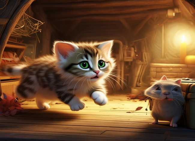 儿童故事图片带字小猫抓老鼠、小猫抓老鼠的故事 听