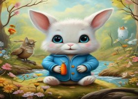 小白兔的故事儿童完整版图片，小白兔的故事绘画图片