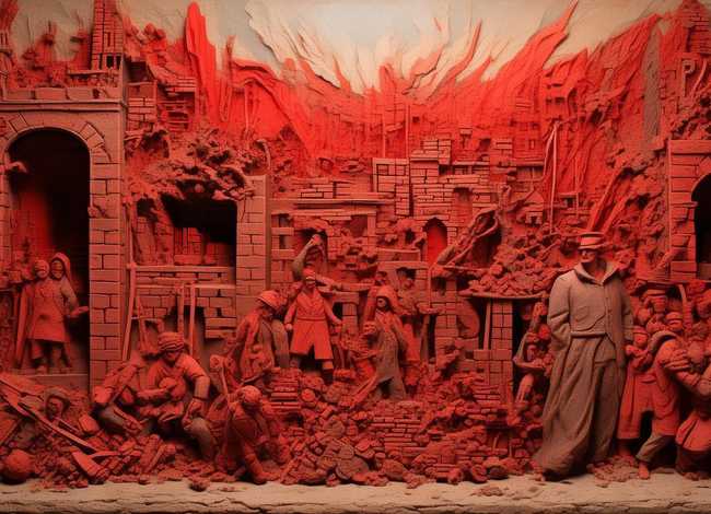 红色革命故事粘土画；红色革命故事粘土画图片