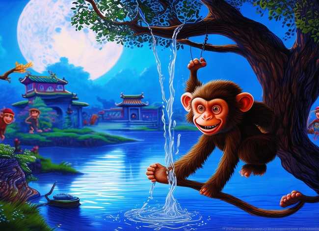 粤语儿童故事猴子捞月视频 猴子捞月讲故事的视频 粤语儿童故事猴子捞月视频 猴子捞月讲故事的视频