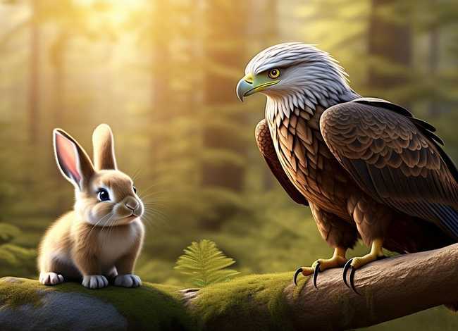 儿童故事原创老鹰和兔子 - 兔子和老鹰的故事