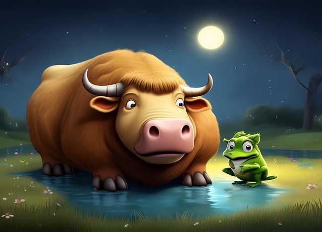 公牛和青蛙儿童故事 儿童睡前故事公牛和青蛙