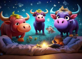 儿童睡前小故事三头牛，小儿故事睡前故事语音三头公牛