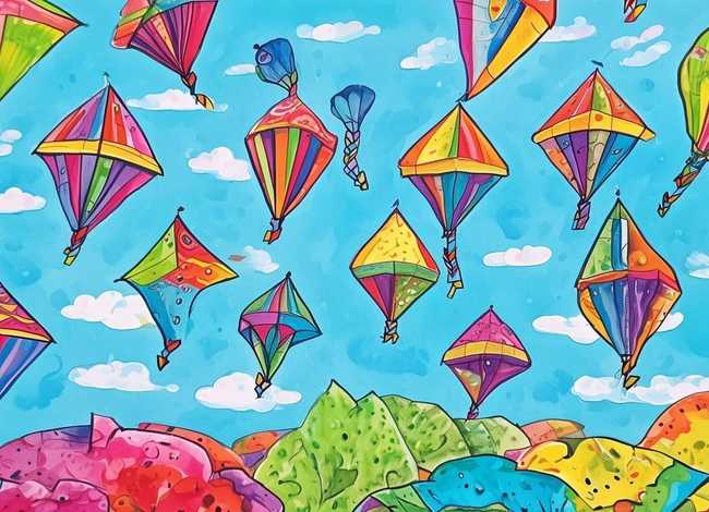 风筝儿童画创意美术;风筝儿童画创意美术作品 风筝儿童画创意美术;风筝儿童画创意美术作品