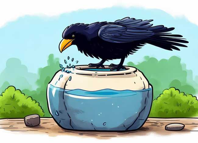儿童故事乌鸦喝水的故事绘本；幼儿绘本乌鸦喝水的故事