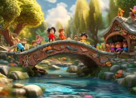 儿童故事石桥、儿童桥梁版故事书