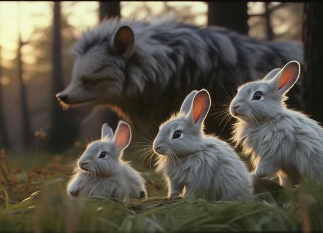 儿童睡前故事大灰狼与三只小白兔、寓言故事大灰狼与三只小白兔