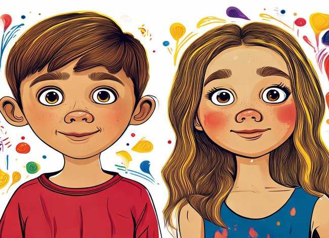 儿童自画像儿童画男孩女孩的图片（儿童自画像简笔画图片 男孩 幼儿）