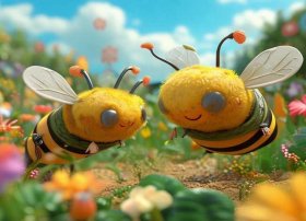 儿童故事两只小蜜蜂（两只小蜜蜂儿童画）