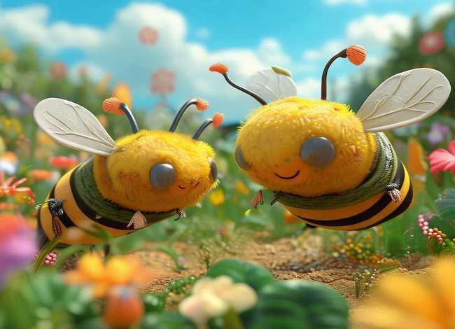 儿童故事两只小蜜蜂（两只小蜜蜂儿童画）