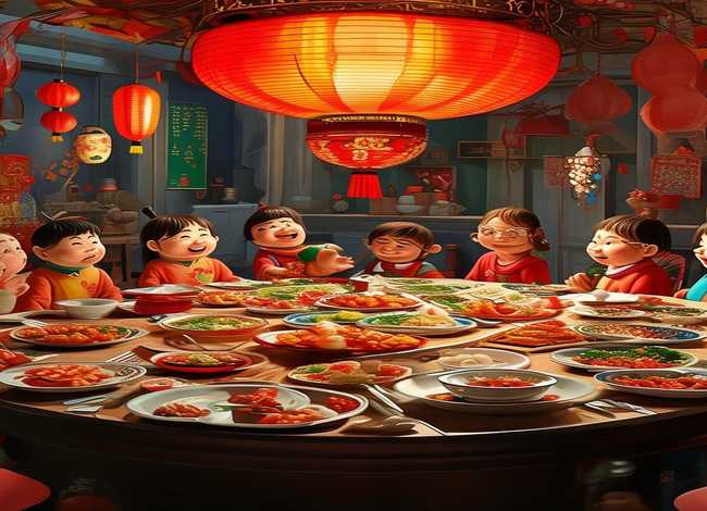 儿童故事除夕年夜饭 除夕年夜饭儿童画