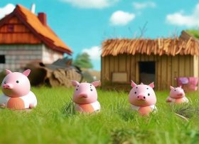 儿童表演故事三只小猪，幼儿故事表演三只小猪