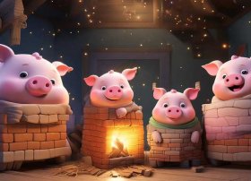 少儿睡前故事三只小猪、少儿睡前故事三只小猪图片