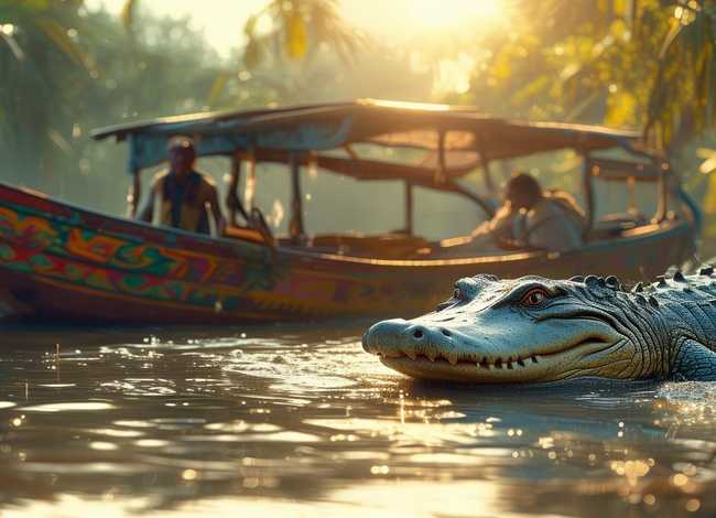 鳄鱼船开来了的看图讲故事 鳄鱼船开来啦故事