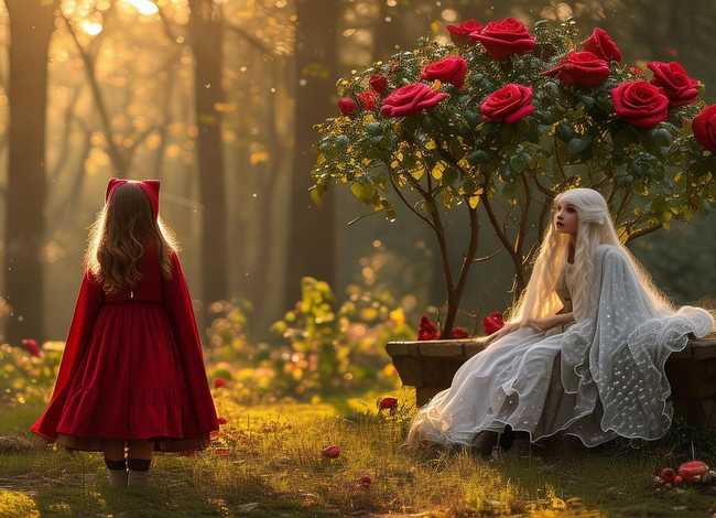 儿童睡前小故事小红帽和白雪公主，小红帽的故事和白雪公主的故事