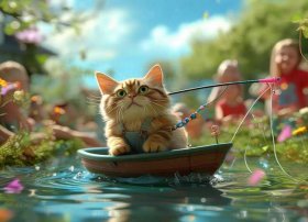 小猫钓鱼的儿童故事，少儿故事小猫钓鱼的故事