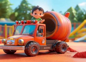 儿童搅拌车绘本故事；儿童搅拌车绘画