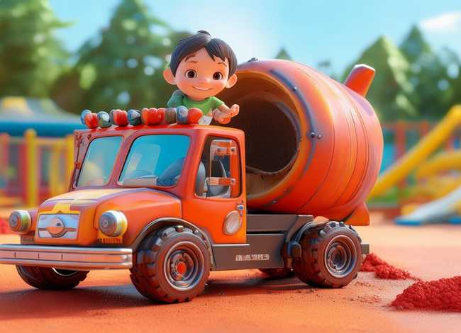 儿童搅拌车绘本故事；儿童搅拌车绘画