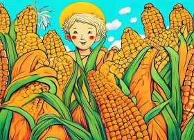 玉米儿童画图片、玉米儿童画图片 图画