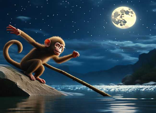 猴子捞月亮完整故事文字,猴子捞月亮故事文字内容 猴子捞月亮完整故事文字,猴子捞月亮故事文字内容