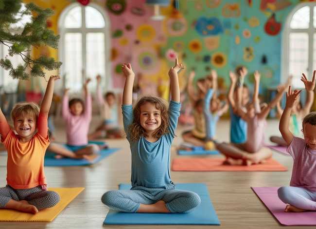 儿童故事瑜伽，播放儿童瑜伽的图片