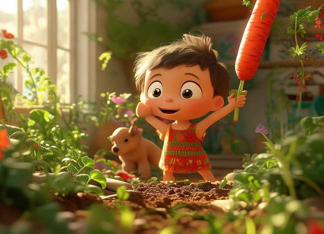 儿童睡前故事拔萝卜图片（拔萝卜故事睡前故事）