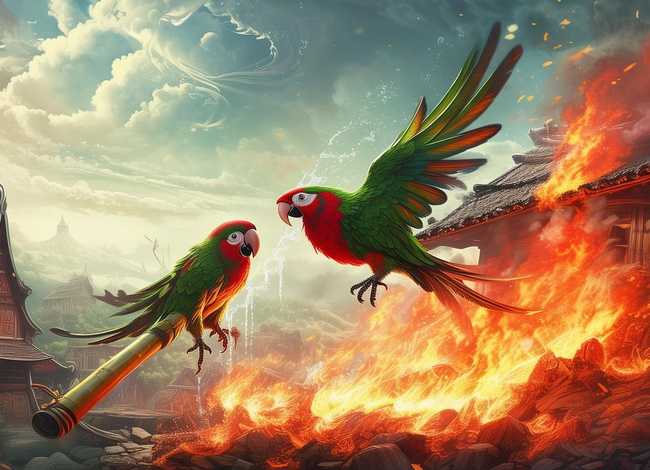 儿童故事鹦鹉救火被天神感动了、中国古代寓言故事鹦鹉救火读后感