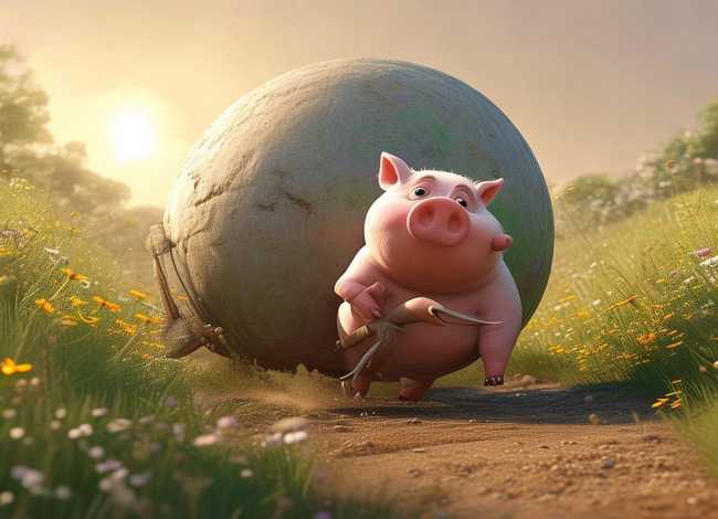 寓言故事小猪搬西瓜 - 寓言故事小猪搬西瓜图片