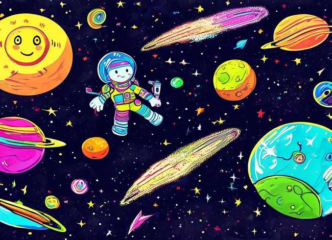 儿童太空画图片 儿童太空画图片横画