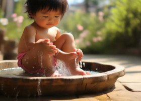 洗脚的儿童画（洗脚的儿童画图片大全）