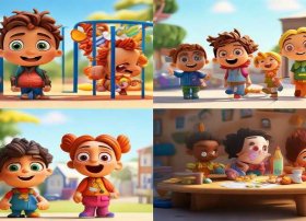 儿童四格故事画；幼儿园四格画故事