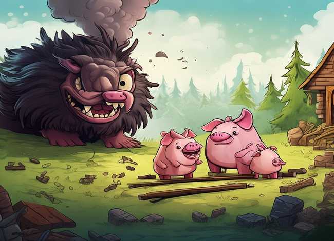 儿童故事三只小猪与大灰狼，三只小猪与大灰狼的故事视频