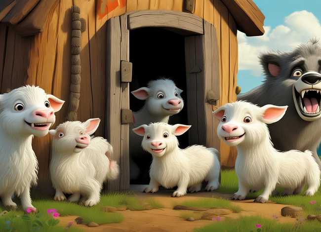 七只小山羊的儿童故事；幼儿故事七只小山羊和一个大灰狼