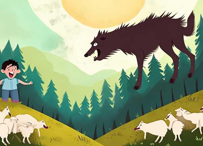 狼来了儿童故事图集 狼来了幼儿故事图画