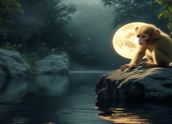 猴子捞月亮讲故事（猴子捞月亮讲故事视频表演）