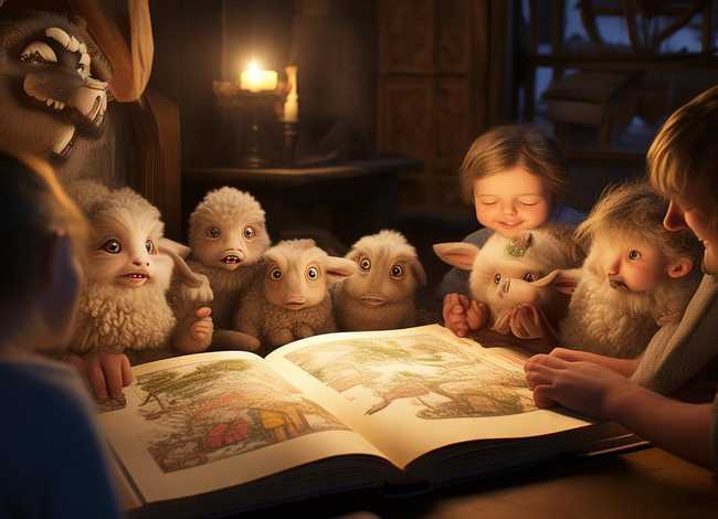 儿童的睡前故事狼和七只小羊 - 狼和七只小羊睡前故事文字