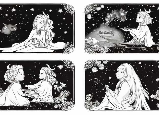 牛郎织女连环画简笔画 牛郎织女连环画简笔画4幅图加文字 牛郎织女连环画简笔画 牛郎织女连环画简笔画4幅图加文字