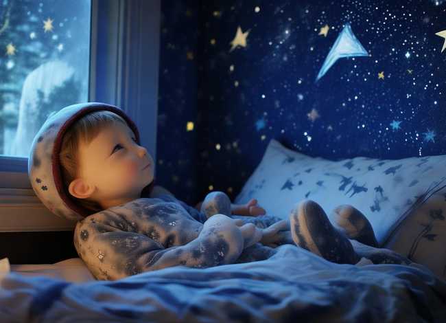 儿童睡前故事娃娃和月亮；宝宝睡前故事月亮和星星