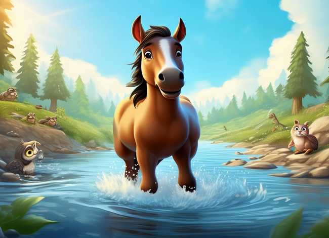 儿童故事小马过河的故事素材视频；小马过河的视频故事视频