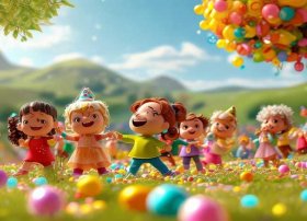 快乐的儿童节视频 - 快乐的儿童节绘画