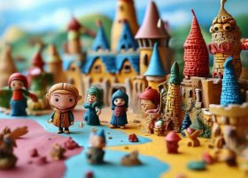 儿童故事粘土作品；粘土故事主题作品