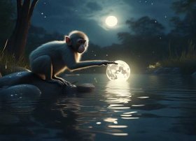 猴子捞月亮的故事文字简短、猴子捞月亮的故事文字简短版