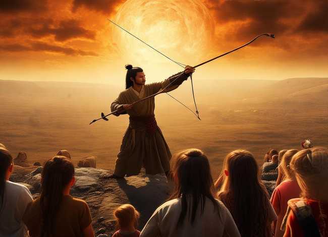 后羿射日儿童故事演讲ppt；后羿射日的故事演讲三分钟