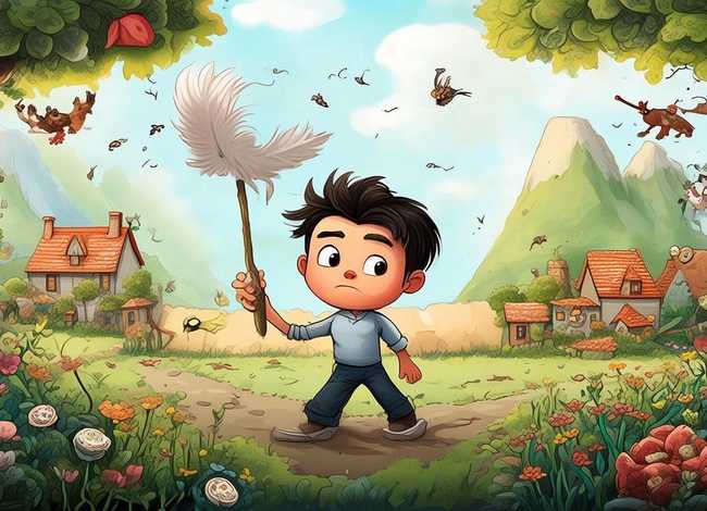 儿童故事绘画版 - 鸡毛信的故事儿童版绘画