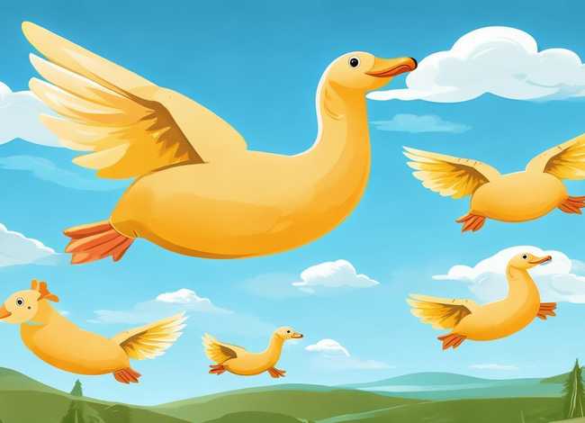 大雁儿童画；大雁简单又好看儿童画