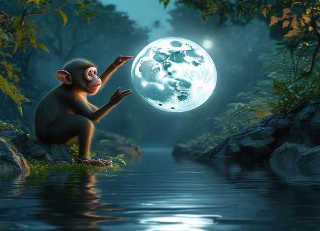 猴子捞月亮讲故事（猴子捞月亮讲故事视频表演）