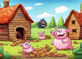 三只小猪儿童故事童话故事；三只小猪故事版